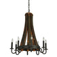 Meyda Lighting Barrel Stave 24" 8-Light Coffee Bean Madera Chandelier With Black Faux Candlelight