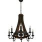 Meyda Lighting Barrel Stave 24" 8-Light Coffee Bean Madera Chandelier With Black Faux Candlelight