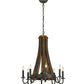 Meyda Lighting Barrel Stave 24" 8-Light Coffee Bean Madera Chandelier With Black Faux Candlelight