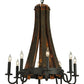 Meyda Lighting Barrel Stave 24" 8-Light Coffee Bean Madera Chandelier With Black Faux Candlelight