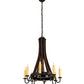 Meyda Lighting Barrel Stave 24" 8-Light Coffee Bean Madera Chandelier With Ivory Faux Candlelight
