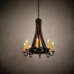 Meyda Lighting Barrel Stave 24" 8-Light Coffee Bean Madera Chandelier With Ivory Faux Candlelight