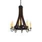 Meyda Lighting Barrel Stave 24" 8-Light Coffee Bean Madera Chandelier With Ivory Faux Candlelight