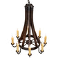 Meyda Lighting Barrel Stave 24" 8-Light Coffee Bean Madera Chandelier With Ivory Faux Candlelight