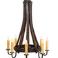 Meyda Lighting Barrel Stave 24" 8-Light Coffee Bean Madera Chandelier With Ivory Faux Candlelight