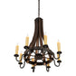 Meyda Lighting Barrel Stave 24" 8-Light Coffee Bean Madera Chandelier With Ivory Faux Candlelight