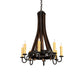 Meyda Lighting Barrel Stave 24" 8-Light Coffee Bean Madera Chandelier With Ivory Faux Candlelight