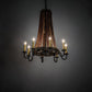Meyda Lighting Barrel Stave 24" 8-Light Natural Wood & Oil Rubbed Bronze Madera Chandelier With Ivory Faux Candlelight