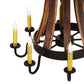Meyda Lighting Barrel Stave 24" 8-Light Natural Wood & Oil Rubbed Bronze Madera Chandelier With Ivory Faux Candlelight