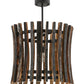 Meyda Lighting Barrel Stave 24" Costello Black Madera Pendant Light With Wood Shade