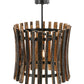 Meyda Lighting Barrel Stave 24" Costello Black Madera Pendant Light With Wood Shade