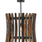 Meyda Lighting Barrel Stave 24" Costello Black Madera Pendant Light With Wood Shade