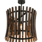 Meyda Lighting Barrel Stave 24" Costello Black Madera Pendant Light With Wood Shade