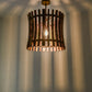 Meyda Lighting Barrel Stave 24" Costello Black Madera Pendant Light With Wood Shade