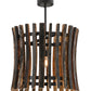 Meyda Lighting Barrel Stave 24" Costello Black Madera Pendant Light With Wood Shade