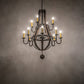 Meyda Lighting Barrel Stave 253553 44" 12-Light 2-Tier Wrought Iron Madera Chandelier With Ivory Faux Candlelight