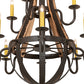 Meyda Lighting Barrel Stave 253553 44" 12-Light 2-Tier Wrought Iron Madera Chandelier With Ivory Faux Candlelight