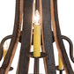 Meyda Lighting Barrel Stave 253553 44" 12-Light 2-Tier Wrought Iron Madera Chandelier With Ivory Faux Candlelight