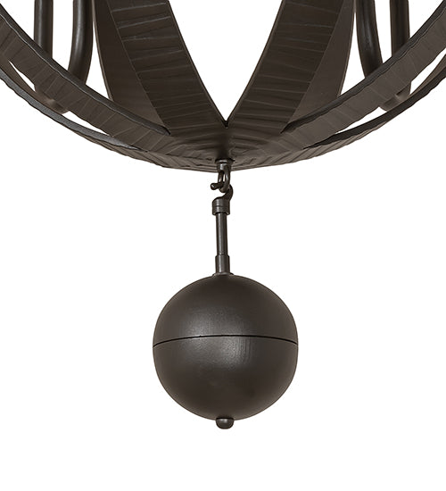 Meyda Lighting Barrel Stave 253553 44" 12-Light 2-Tier Wrought Iron Madera Chandelier With Ivory Faux Candlelight