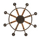 Meyda Lighting Barrel Stave 27" 8-Light Natural Wood & Oil Rubbed Bronze Madera Chandelier With Ivory Faux Candlelight