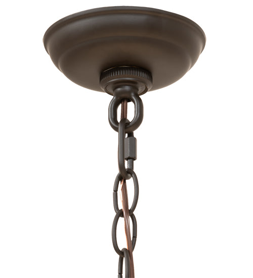 Meyda Lighting Barrel Stave 27" 8-Light Natural Wood & Oil Rubbed Bronze Madera Chandelier With Ivory Faux Candlelight