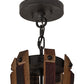 Meyda Lighting Barrel Stave 30" 6-Light Costello Black Madera Chandelier With Amber Faux Candlelight