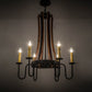 Meyda Lighting Barrel Stave 30" 6-Light Costello Black Madera Chandelier With Amber Faux Candlelight