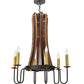 Meyda Lighting Barrel Stave 30" 6-Light Costello Black Madera Chandelier With Amber Faux Candlelight
