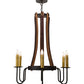 Meyda Lighting Barrel Stave 30" 6-Light Costello Black Madera Chandelier With Amber Faux Candlelight