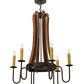Meyda Lighting Barrel Stave 30" 6-Light Costello Black Madera Chandelier With Amber Faux Candlelight