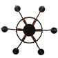 Meyda Lighting Barrel Stave 30" 6-Light Costello Black Madera Chandelier With Amber Faux Candlelight