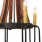 Meyda Lighting Barrel Stave 30" 6-Light Costello Black Madera Chandelier With Amber Faux Candlelight