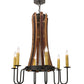 Meyda Lighting Barrel Stave 30" 6-Light Costello Black Madera Chandelier With Amber Faux Candlelight