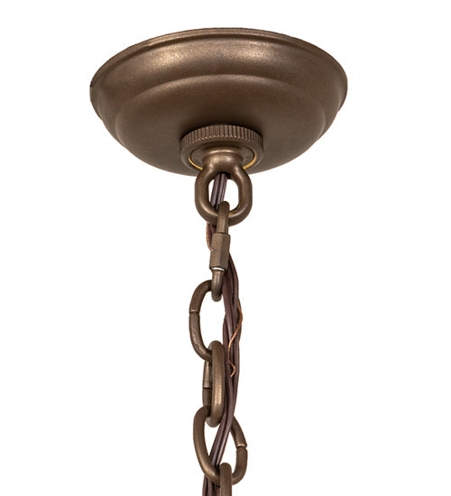 Meyda Lighting Barrel Stave 30" 9-Light Tyler Bronze Madera Chandelier With Sahara Taupe Shade