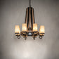 Meyda Lighting Barrel Stave 30" 9-Light Tyler Bronze Madera Chandelier With Sahara Taupe Shade