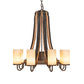 Meyda Lighting Barrel Stave 30" 9-Light Tyler Bronze Madera Chandelier With Sahara Taupe Shade