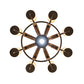 Meyda Lighting Barrel Stave 30" 9-Light Tyler Bronze Madera Chandelier With Sahara Taupe Shade
