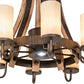 Meyda Lighting Barrel Stave 30" 9-Light Tyler Bronze Madera Chandelier With Sahara Taupe Shade
