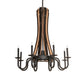 Meyda Lighting Barrel Stave 35" 9-Light Costello Black & Wood Madera Chandelier