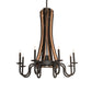 Meyda Lighting Barrel Stave 35" 9-Light Costello Black & Wood Madera Chandelier