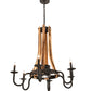 Meyda Lighting Barrel Stave 36" 6-Light Costello Black & Charred Wood Chandelier