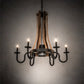 Meyda Lighting Barrel Stave 36" 6-Light Costello Black & Charred Wood Chandelier