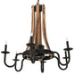 Meyda Lighting Barrel Stave 36" 6-Light Costello Black & Charred Wood Chandelier
