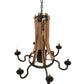 Meyda Lighting Barrel Stave 36" 6-Light Costello Black & Charred Wood Chandelier