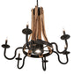 Meyda Lighting Barrel Stave 36" 6-Light Costello Black & Charred Wood Chandelier