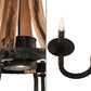 Meyda Lighting Barrel Stave 36" 6-Light Costello Black & Charred Wood Chandelier