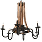 Meyda Lighting Barrel Stave 36" 6-Light Costello Black & Charred Wood Chandelier