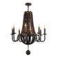 Meyda Lighting Barrel Stave 36" 8-Light Timeless Bronze Madera Chandelier
