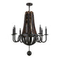 Meyda Lighting Barrel Stave 36" 8-Light Timeless Bronze Madera Chandelier