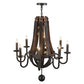 Meyda Lighting Barrel Stave 36" 8-Light Timeless Bronze Madera Chandelier